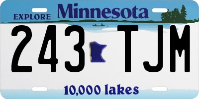 MN license plate 243TJM