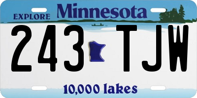 MN license plate 243TJW