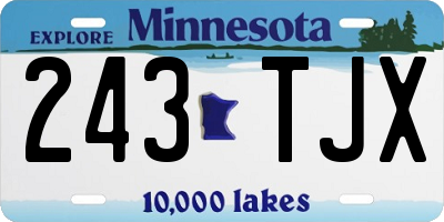 MN license plate 243TJX