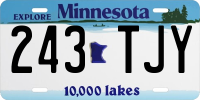 MN license plate 243TJY