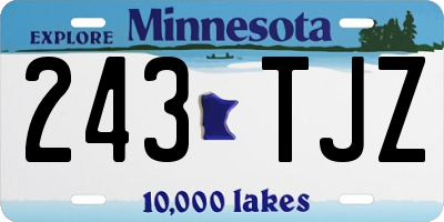 MN license plate 243TJZ