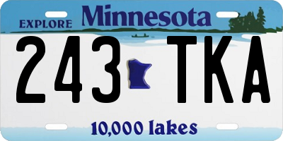 MN license plate 243TKA