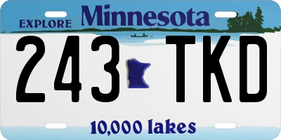 MN license plate 243TKD