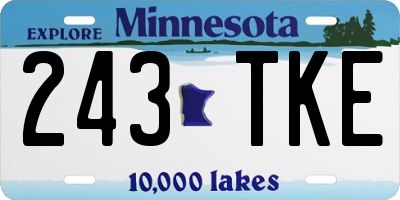 MN license plate 243TKE