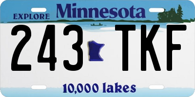 MN license plate 243TKF