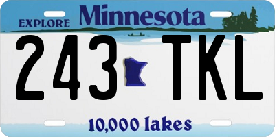 MN license plate 243TKL