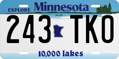 MN license plate 243TKO