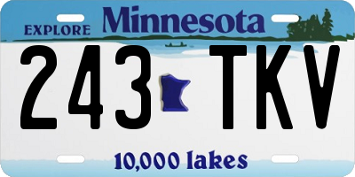 MN license plate 243TKV