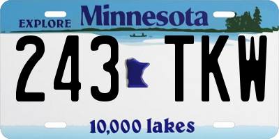 MN license plate 243TKW