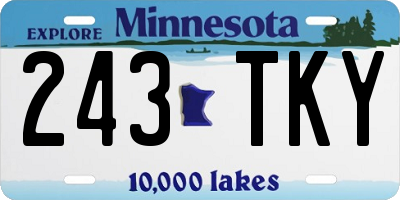 MN license plate 243TKY