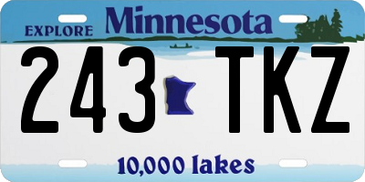 MN license plate 243TKZ