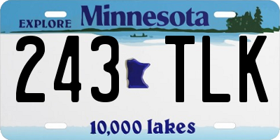 MN license plate 243TLK