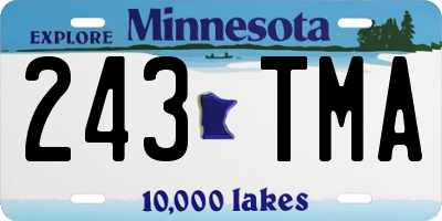 MN license plate 243TMA