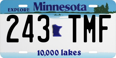 MN license plate 243TMF
