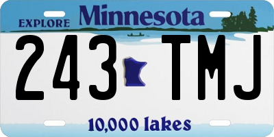 MN license plate 243TMJ