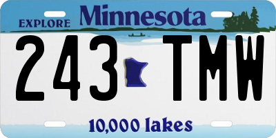 MN license plate 243TMW