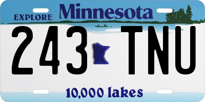 MN license plate 243TNU