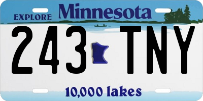 MN license plate 243TNY