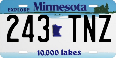MN license plate 243TNZ