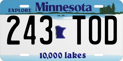 MN license plate 243TOD
