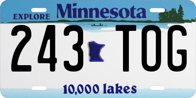 MN license plate 243TOG
