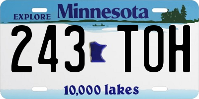 MN license plate 243TOH