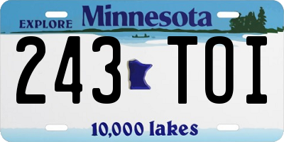 MN license plate 243TOI