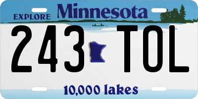 MN license plate 243TOL