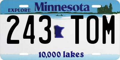 MN license plate 243TOM