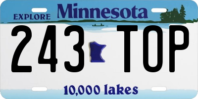 MN license plate 243TOP