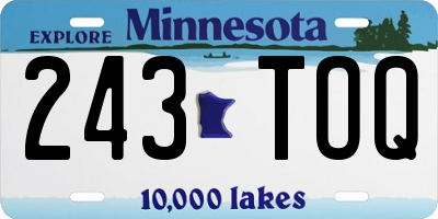 MN license plate 243TOQ