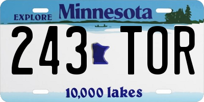 MN license plate 243TOR