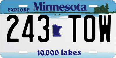 MN license plate 243TOW