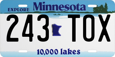 MN license plate 243TOX