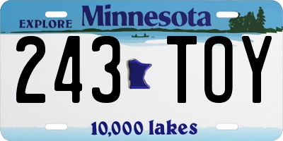 MN license plate 243TOY