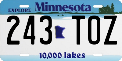 MN license plate 243TOZ