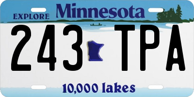 MN license plate 243TPA