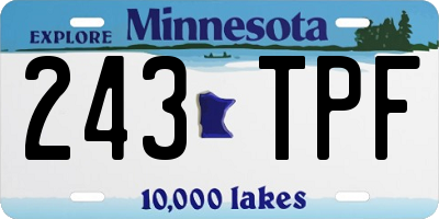MN license plate 243TPF