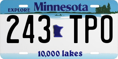 MN license plate 243TPO