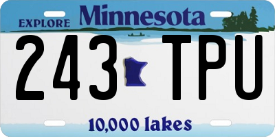 MN license plate 243TPU