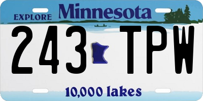 MN license plate 243TPW