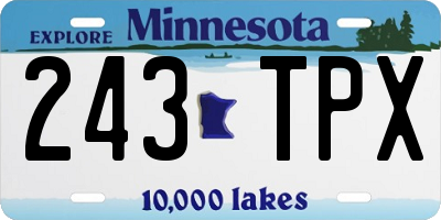 MN license plate 243TPX