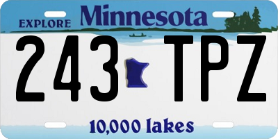 MN license plate 243TPZ