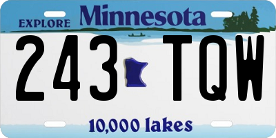 MN license plate 243TQW