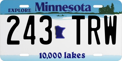 MN license plate 243TRW