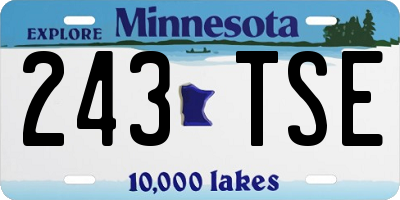 MN license plate 243TSE