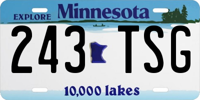 MN license plate 243TSG