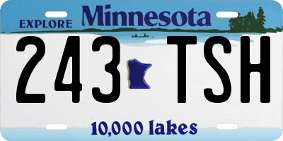 MN license plate 243TSH
