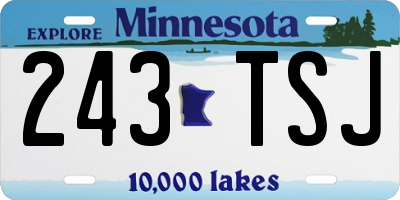 MN license plate 243TSJ