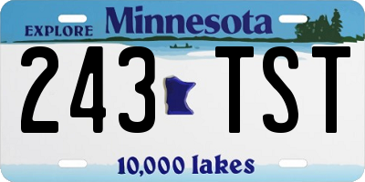 MN license plate 243TST